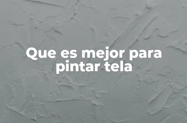 Que es Mejor para Pintar Tela