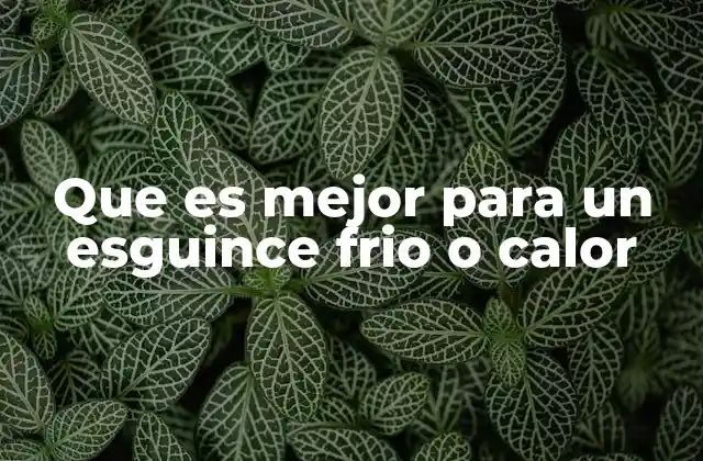 Que es Mejor para un Esguince Frio o Calor