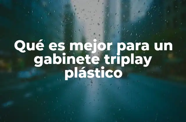 Qué es Mejor para un Gabinete Triplay Plástico