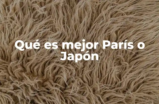 Qué es Mejor París o Japón
