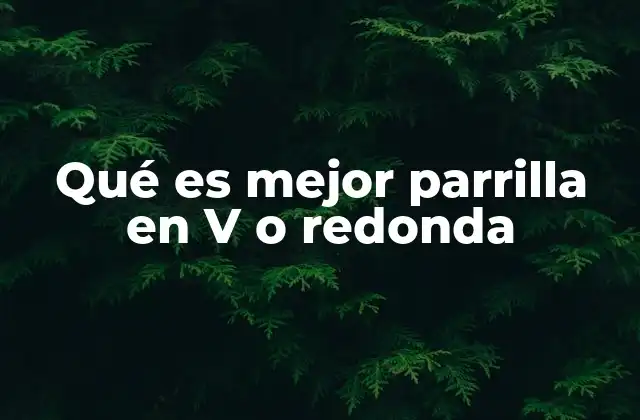 Qué es Mejor Parrilla en V o Redonda