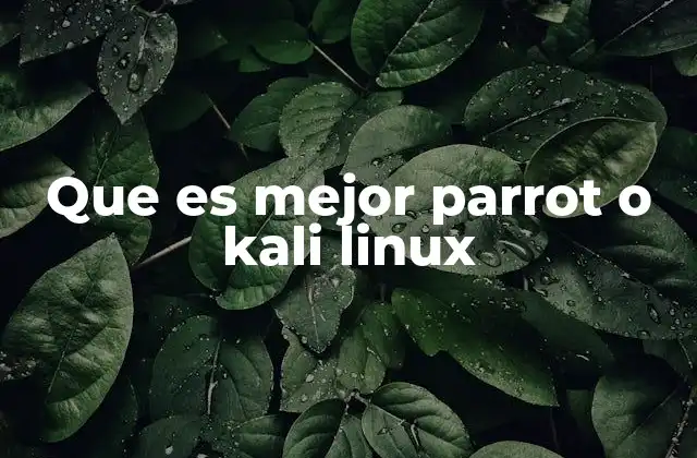 Que es Mejor Parrot o Kali Linux
