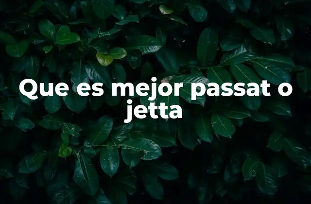 Que es Mejor Passat o Jetta