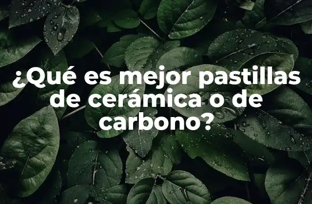 ¿qué es Mejor Pastillas de Cerámica o de Carbono?