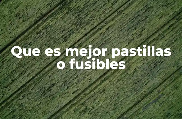 Que es Mejor Pastillas o Fusibles