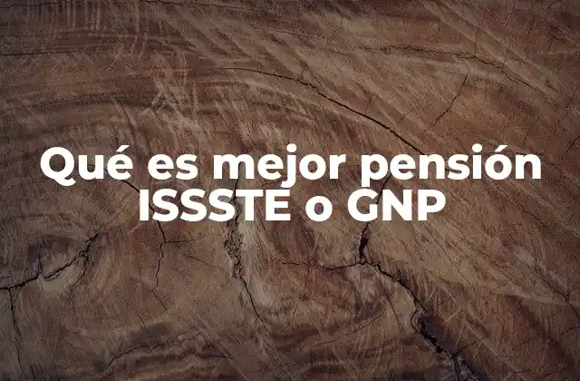 Qué es Mejor Pensión Issste o Gnp