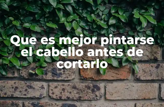 Que es Mejor Pintarse el Cabello Antes de Cortarlo