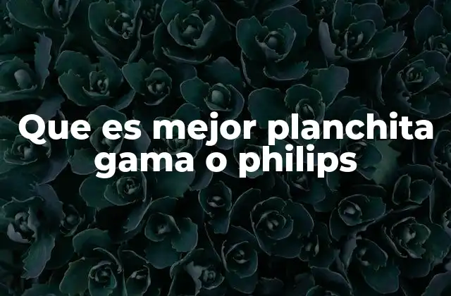 Que es Mejor Planchita Gama o Philips