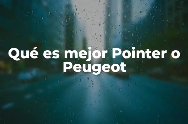 Qué es Mejor Pointer o Peugeot