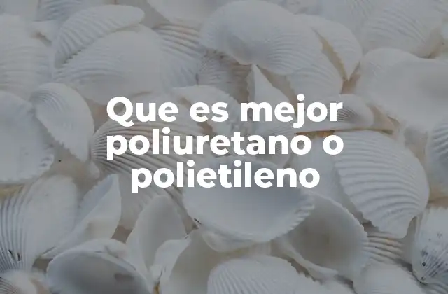 Que es Mejor Poliuretano o Polietileno