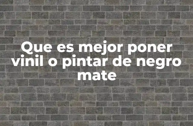 Que es Mejor Poner Vinil o Pintar de Negro Mate