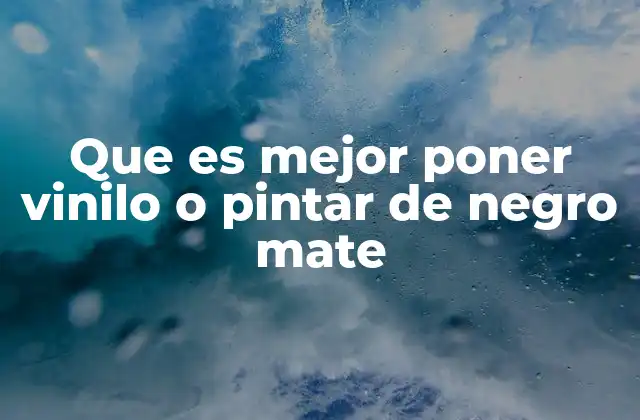 Que es Mejor Poner Vinilo o Pintar de Negro Mate