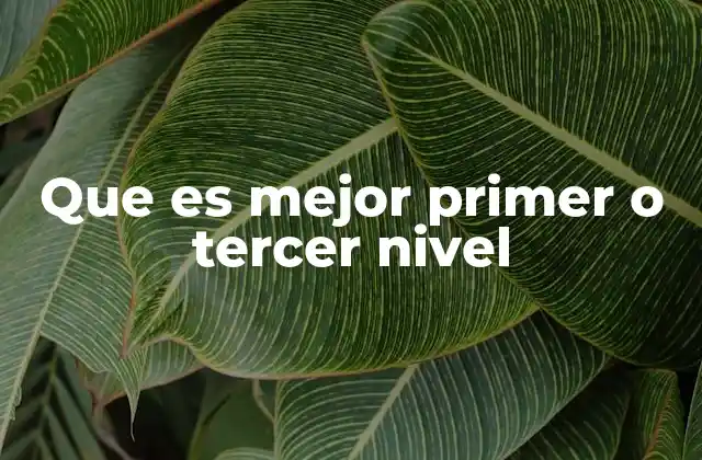 Que es Mejor Primer o Tercer Nivel
