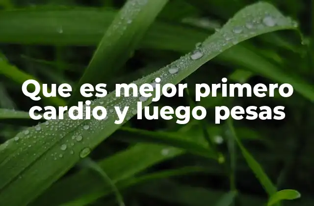 Que es Mejor Primero Cardio y Luego Pesas