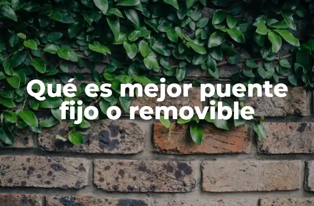 Qué es Mejor Puente Fijo o Removible