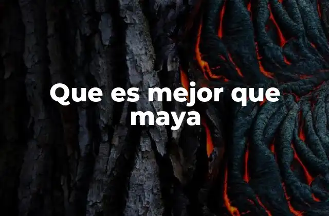 Que es Mejor que Maya