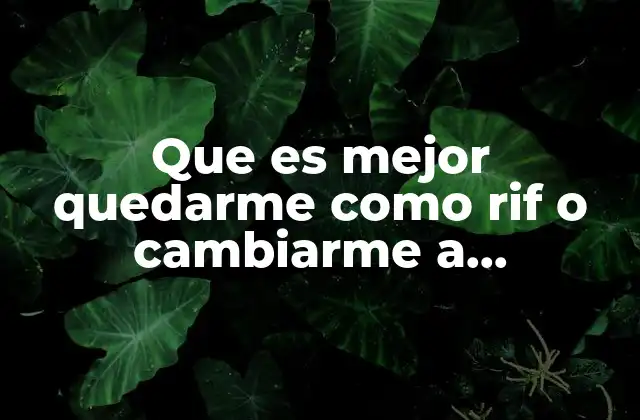 Que es Mejor Quedarme como Rif o Cambiarme a Asalariado