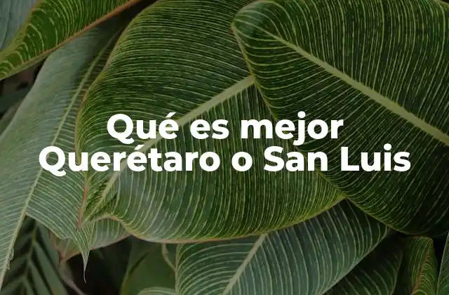 Qué es Mejor Querétaro o San Luis