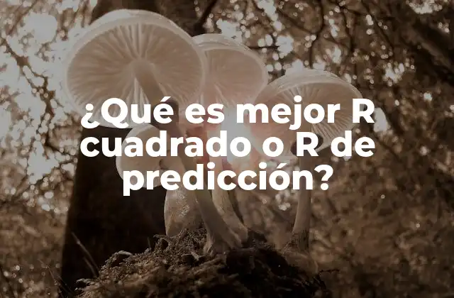 ¿qué es Mejor R Cuadrado o R de Predicción?