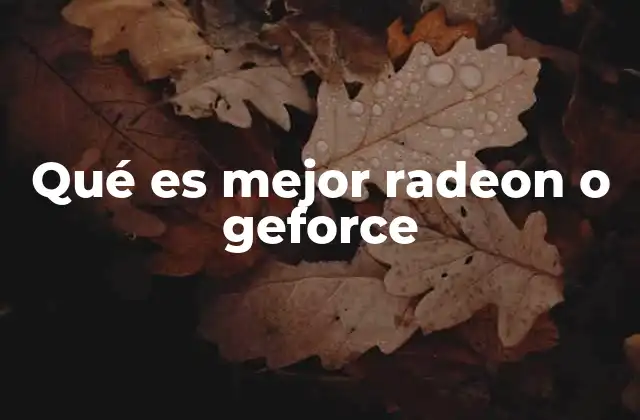 Qué es Mejor Radeon o Geforce