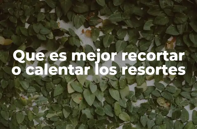 Que es Mejor Recortar o Calentar los Resortes