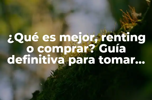 ¿qué es Mejor, Renting o Comprar? Guía Definitiva para Tomar una Decisión Informada
