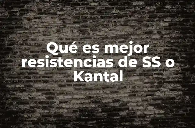 Qué es Mejor Resistencias de Ss o Kantal
