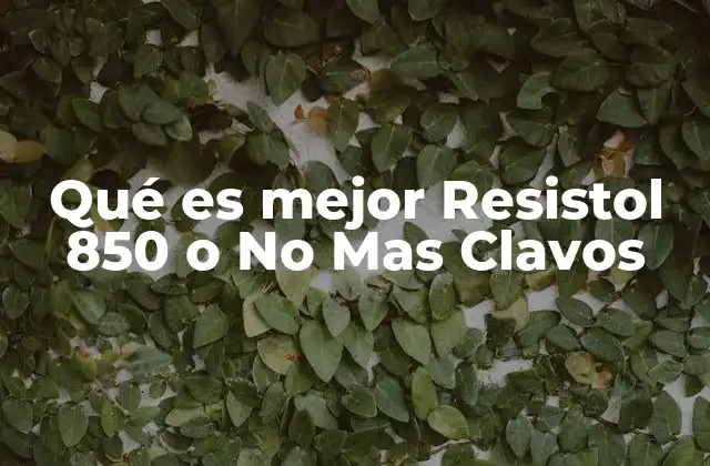 Qué es Mejor Resistol 850 o No mas Clavos
