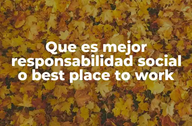 Que es Mejor Responsabilidad Social o Best Place To Work