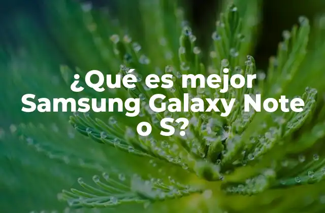 ¿qué es Mejor Samsung Galaxy Note o S?