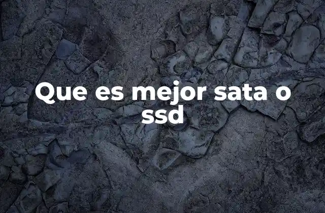 Que es Mejor Sata o Ssd