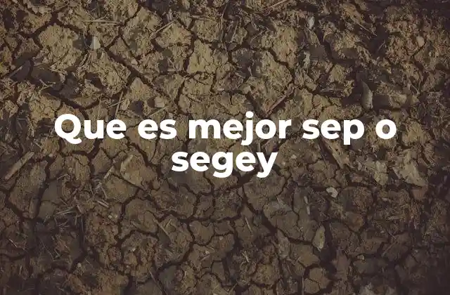 Que es Mejor Sep o Segey
