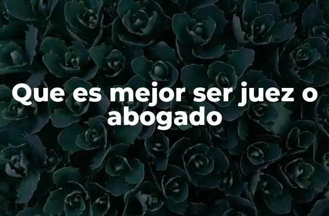 Que es Mejor Ser Juez o Abogado