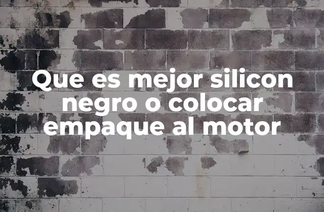 Que es Mejor Silicon Negro o Colocar Empaque Al Motor