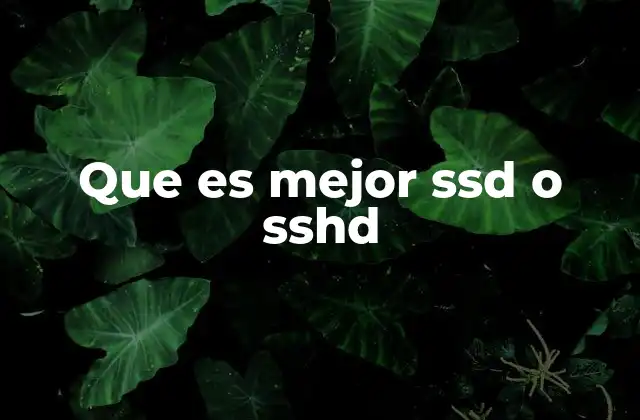 Que es Mejor Ssd o Sshd