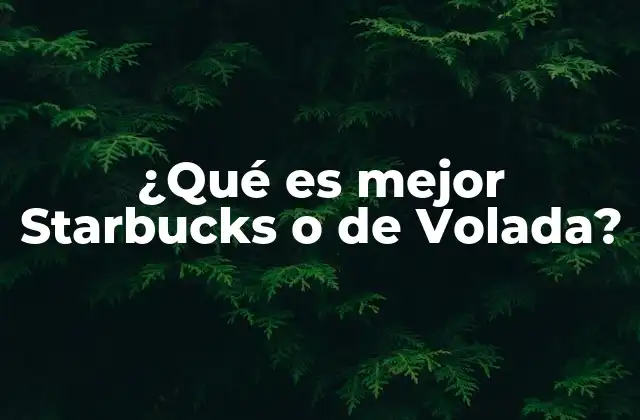 ¿qué es Mejor Starbucks o de Volada?