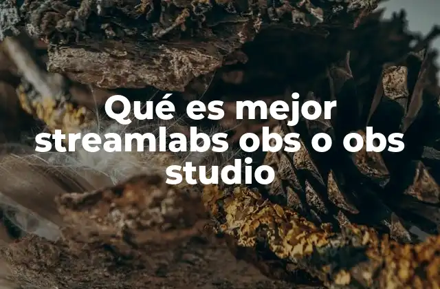 Qué es Mejor Streamlabs Obs o Obs Studio