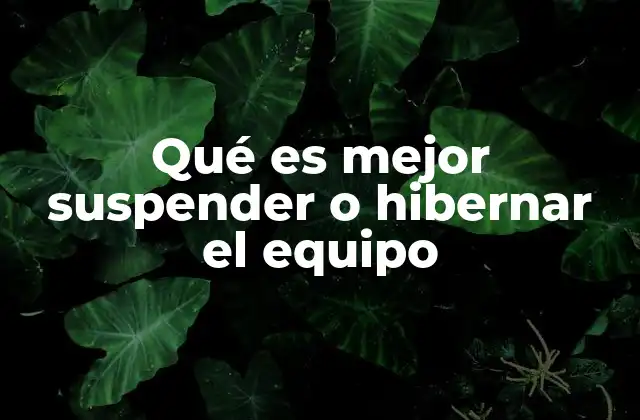 Qué es Mejor Suspender o Hibernar el Equipo