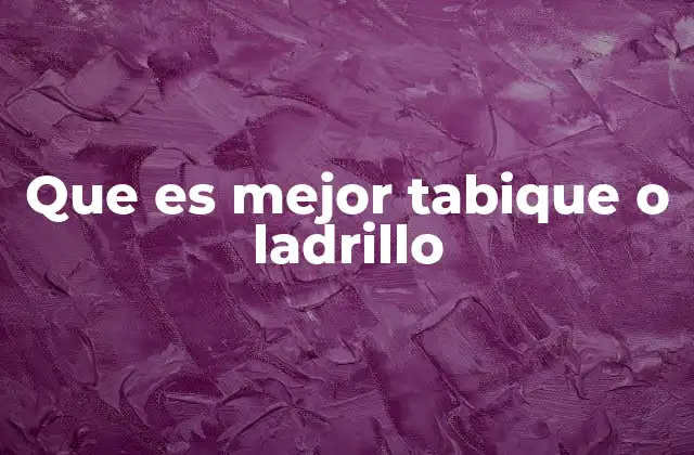 Que es Mejor Tabique o Ladrillo