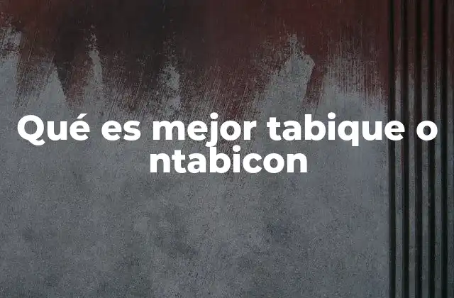 Qué es Mejor Tabique o Ntabicon