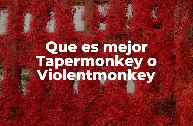 Que es Mejor Tapermonkey o Violentmonkey