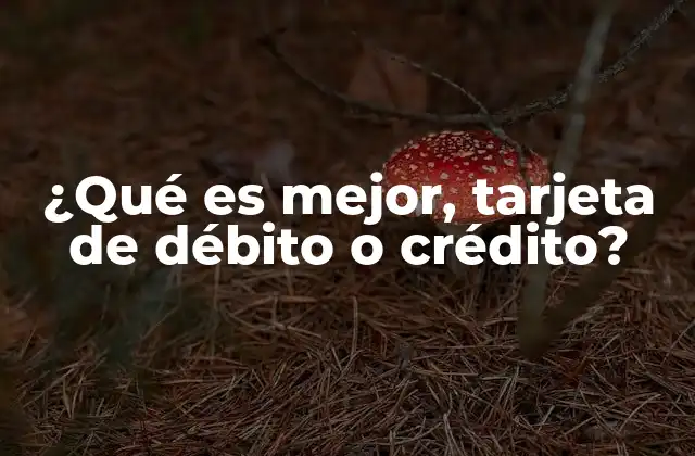 ¿qué es Mejor, Tarjeta de Débito o Crédito?