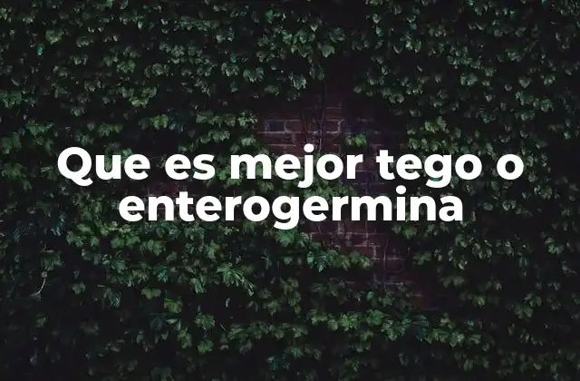 Que es Mejor Tego o Enterogermina