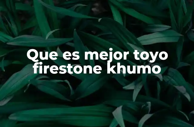 Que es Mejor Toyo Firestone Khumo