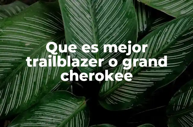 Que es Mejor Trailblazer o Grand Cherokee