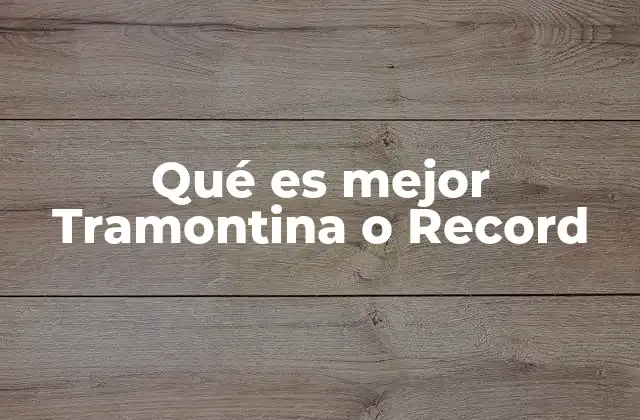Qué es Mejor Tramontina o Record