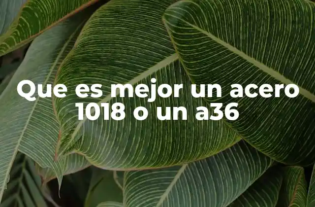 Que es Mejor un Acero 1018 o un A36