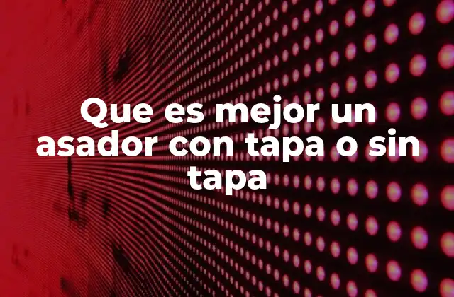 Que es Mejor un Asador con Tapa o sin Tapa