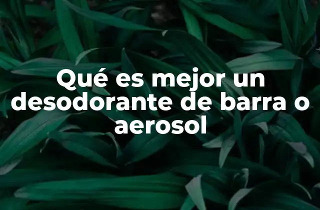 Qué es Mejor un Desodorante de Barra o Aerosol