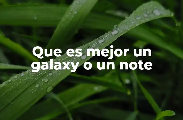 Que es Mejor un Galaxy o un Note